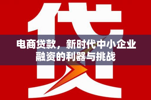 白玉电商贷款，新时代中小企业融资的利器与挑战