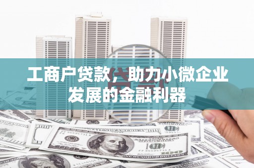 白玉工商户贷款，助力小微企业发展的金融利器