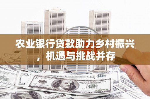 白玉农业银行贷款助力乡村振兴，机遇与挑战并存