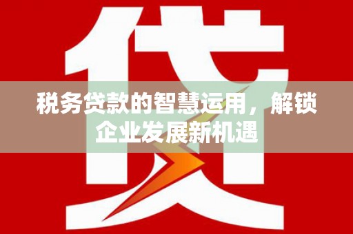 白玉税务贷款的智慧运用，解锁企业发展新机遇